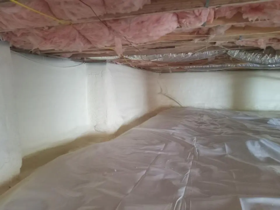 Crawl space encapsulation with closed-cell spray foam for Attic Insulation in Audubon